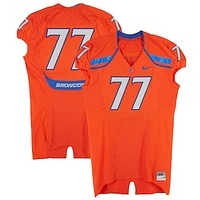 Boise State Broncos Team-Issued #77 Orange Nike Jersey from the 2009-12 NCAA Football Seasons - Size 48+4