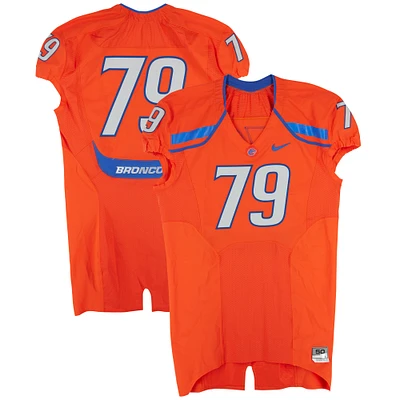 Boise State Broncos Team-Issued #79 Orange Nike Jersey from the 2009-12 NCAA Football Seasons - Size 50+4