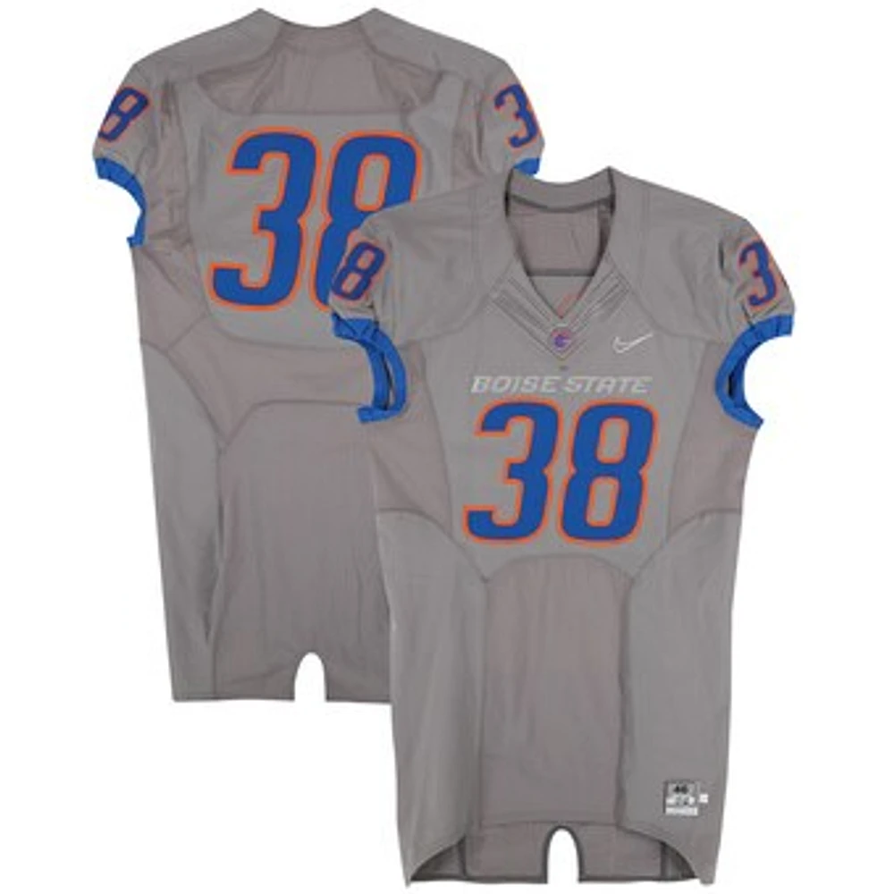 Boise State Broncos Team-Issued #38 Gray Nike Jersey from the Football Program - Size 46+4