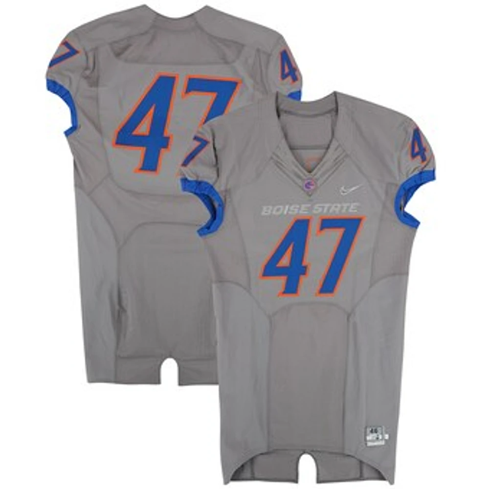 Boise State Broncos Team-Issued #47 Gray Nike Jersey from the Football Program - Size 46+4