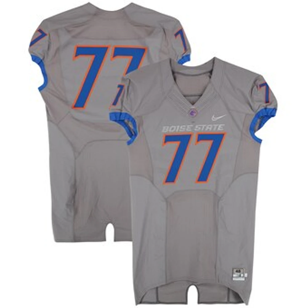 Boise State Broncos Team-Issued #77 Gray Nike Jersey from the Football Program - Size 48+4