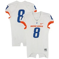 Boise State Broncos Team-Issued #8 White Nike Jersey from the 2015-23 NCAA Football Seasons - Size 40