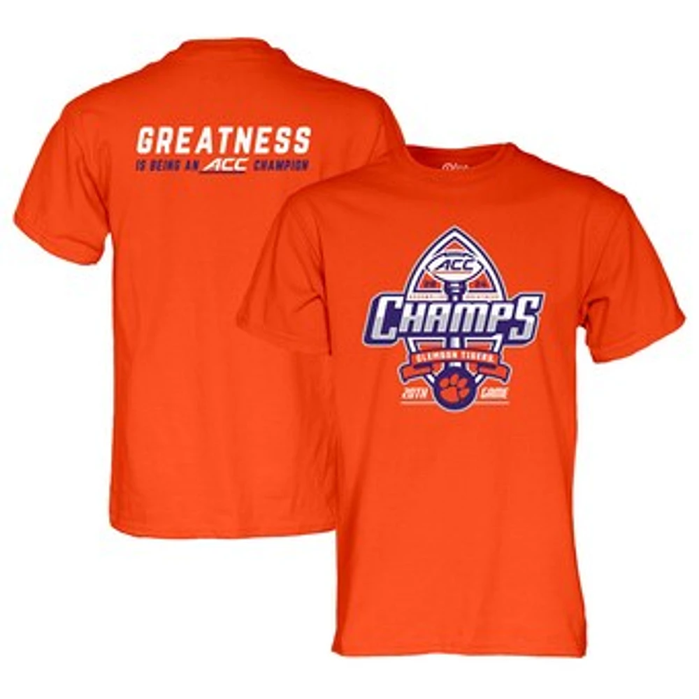 Men's Blue 84 Orange Clemson Tigers 2024 ACC Football Conference Champions Locker Room T-Shirt