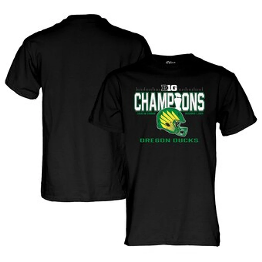 Men's Blue 84 Black Oregon Ducks 2024 Big Ten Football Conference Champions Locker Room T-Shirt