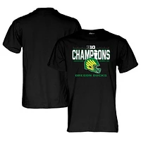 Men's Blue 84 Black Oregon Ducks 2024 Big Ten Football Conference Champions Locker Room T-Shirt