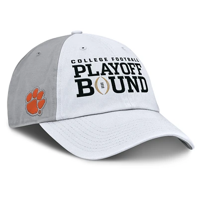 Unisex Nike White/Gray Clemson Tigers 2024 College Football Playoff Club Adjustable Hat