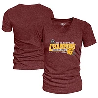 Women's Blue 84 Maroon Arizona State Sun Devils 2024 Big 12 Football Conference Champions Locker Room V-Neck T-Shirt