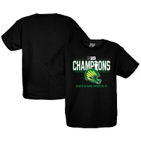 Youth Blue 84 Black Oregon Ducks 2024 Big Ten Football Conference Champions Locker Room T-Shirt