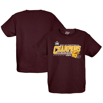 Youth Blue 84 Maroon Arizona State Sun Devils 2024 Big 12 Football Conference Champions Locker Room T-Shirt