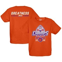 Youth Blue 84 Orange Clemson Tigers 2024 ACC Football Conference Champions Locker Room T-Shirt