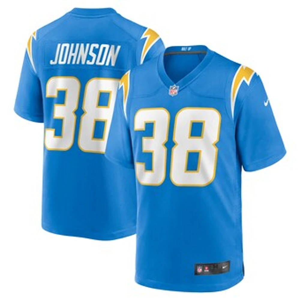 Men's Nike Emany Johnson  Powder Blue Los Angeles Chargers Team Game Jersey