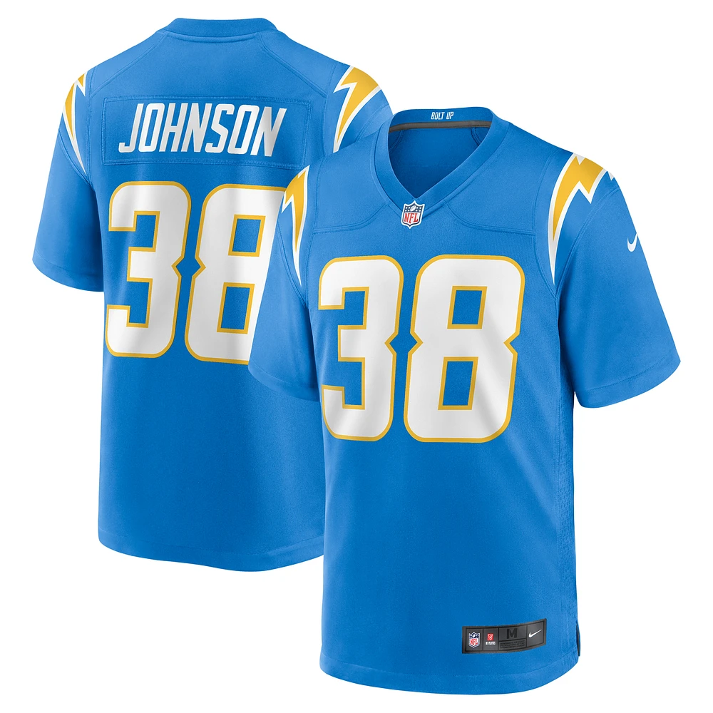 Men's Nike Emany Johnson  Powder Blue Los Angeles Chargers Team Game Jersey