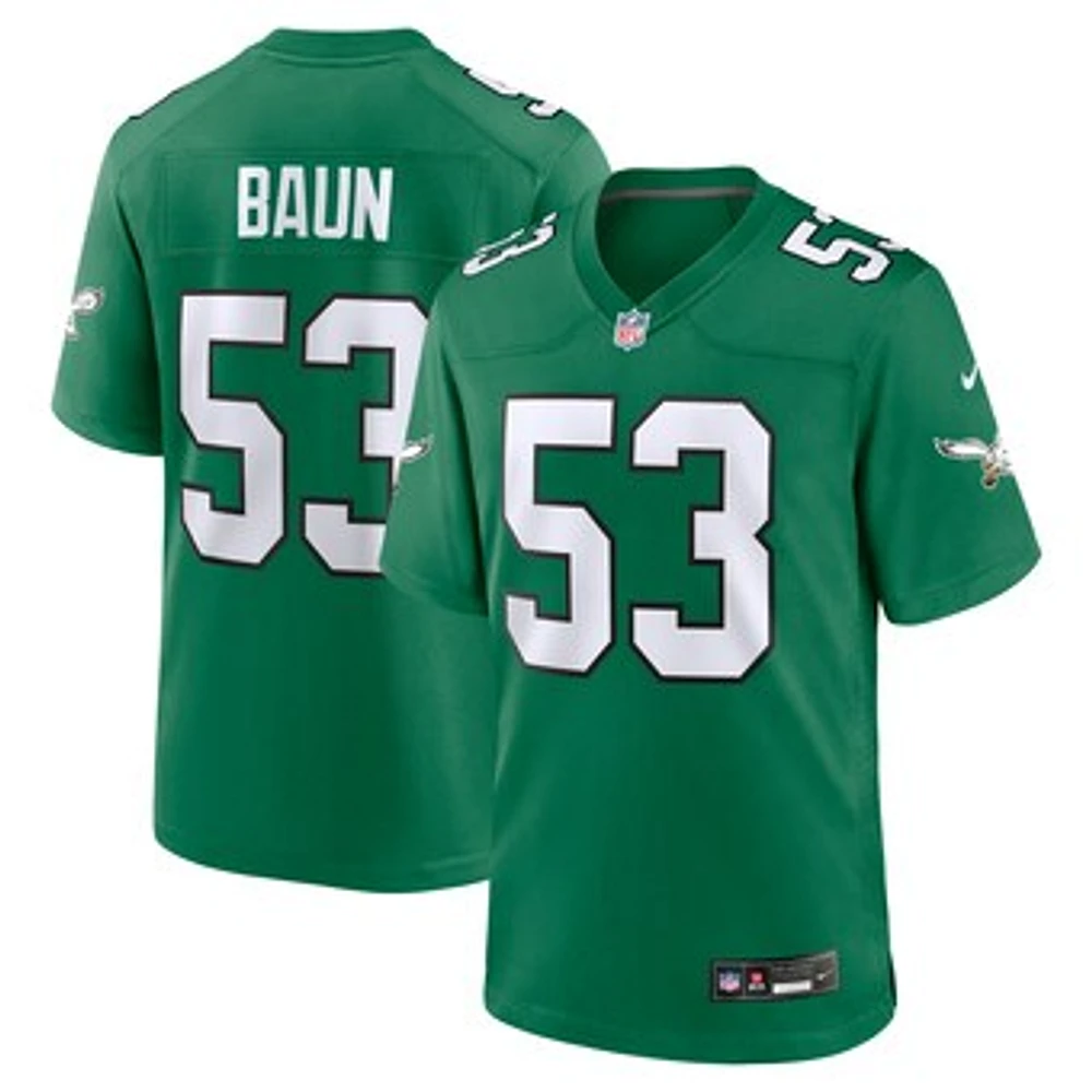 Men's Nike Zack Baun  Kelly Green Philadelphia Eagles Alternate Game Jersey