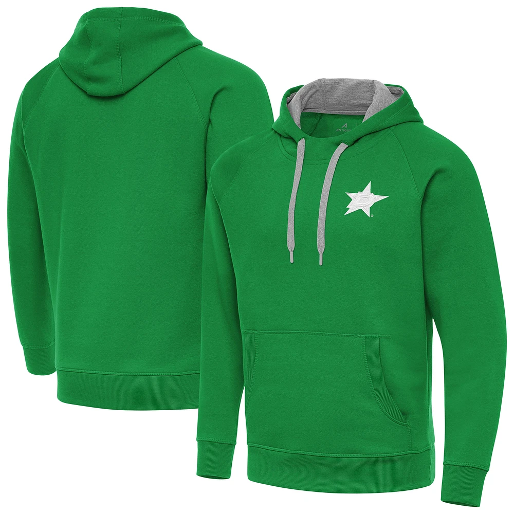 Men's Antigua Kelly Green Dallas Stars St. Patrick's Day Victory Pullover Hoodie