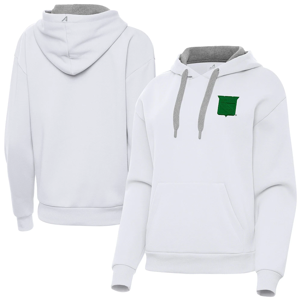 Women's Antigua New York Rangers St. Patrick's Day Victory Pullover Hoodie