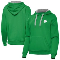 Women's Antigua Kelly Green Chicago Blackhawks St. Patrick's Day Victory Pullover Hoodie
