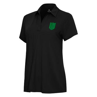 Women's Antigua  Black Vegas Golden Knights St. Patrick Era V-Neck Polo
