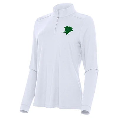 Women's Antigua  White Pittsburgh Penguins St. Patrick Intent Quarter-Zip Performance Top