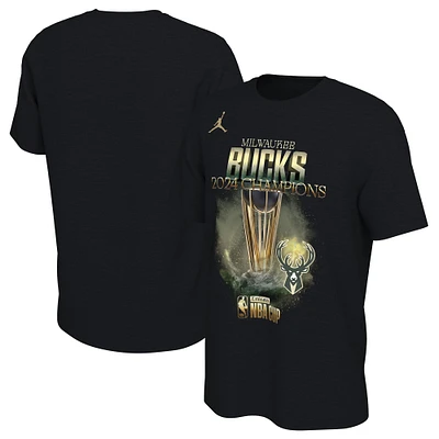 Unisex Jordan Brand Black Milwaukee Bucks 2024 NBA Cup Champions Locker Room Authentic T-Shirt