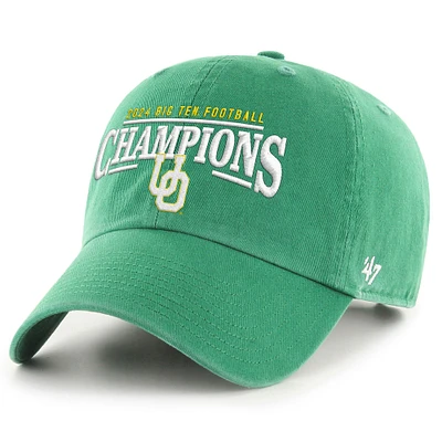 Men's '47 Kelly Green Oregon Ducks 2024 Big Ten Football Conference Champions Clean Up Adjustable Hat