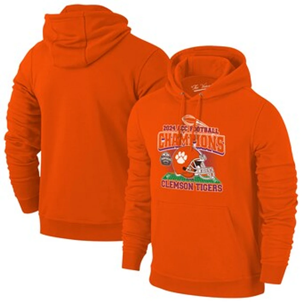 Men's Orange Clemson Tigers 2024 ACC Football Conference Champions Helmet Pullover Hoodie