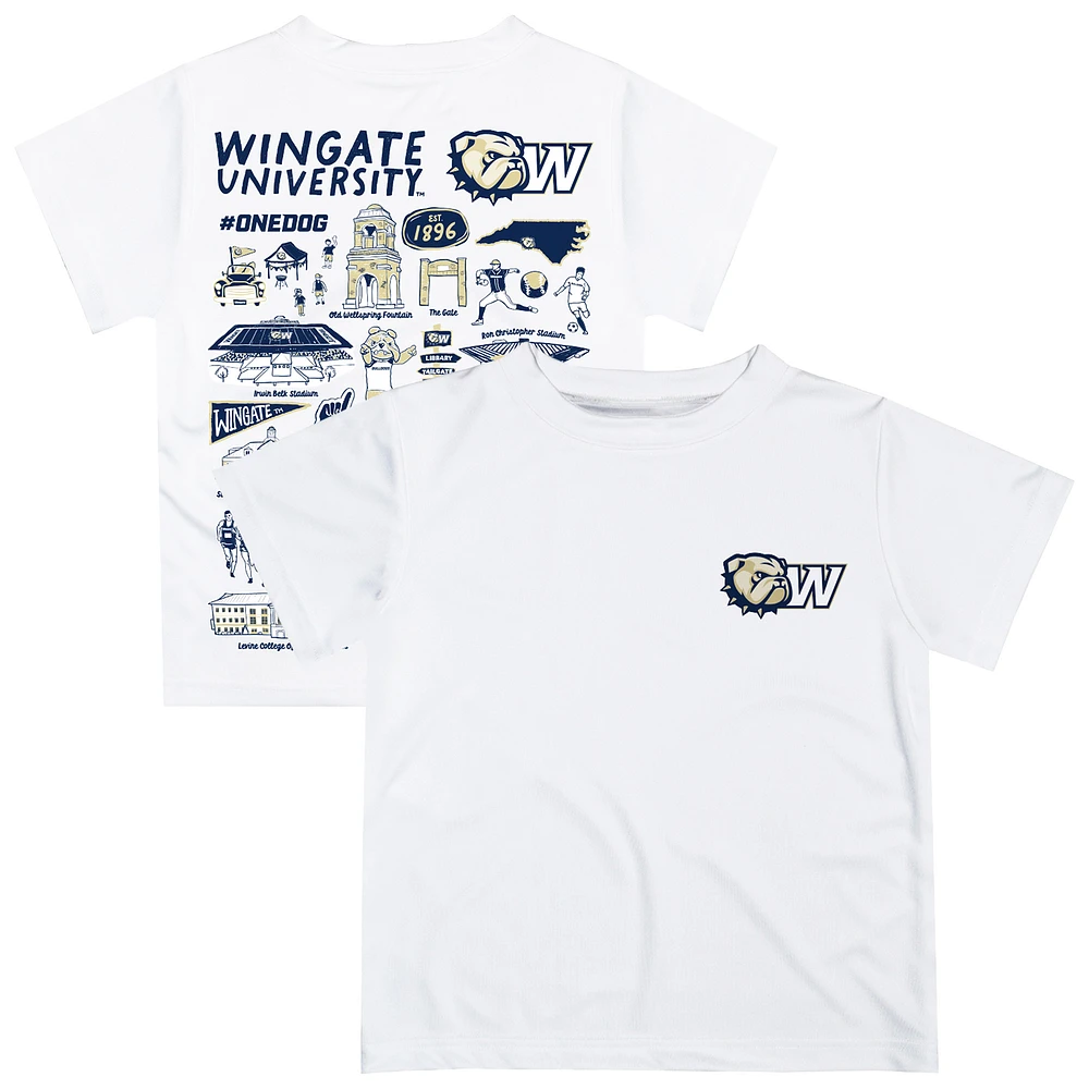 Infant Vive La Fete White Wingate University Bulldogs Impressions Artwork T-Shirt