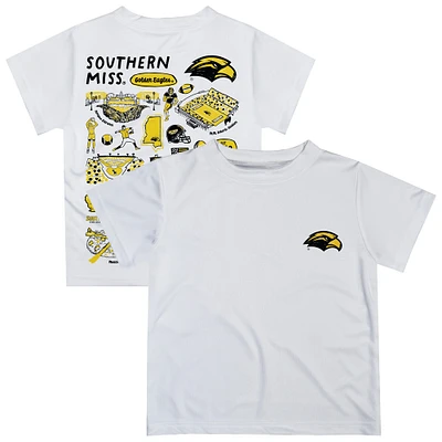 Toddler Vive La Fete  White Southern Miss Golden Eagles Impressions Artwork T-Shirt