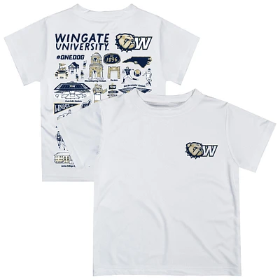 Toddler Vive La Fete  White Wingate University Bulldogs Impressions Artwork T-Shirt