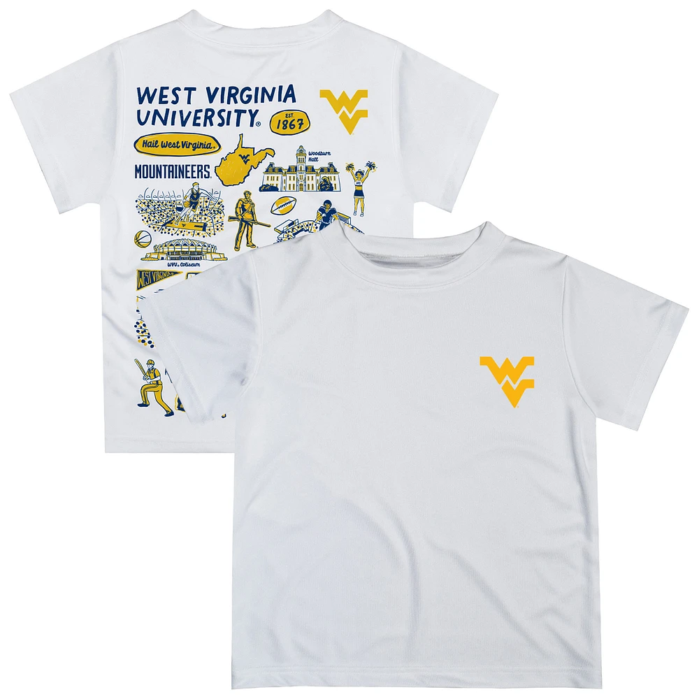Toddler Vive La Fete White West Virginia Mountaineers Impressions Artwork T-Shirt