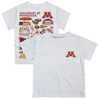 Youth Vive La Fete  White Minnesota Golden Gophers Impressions Artwork T-Shirt