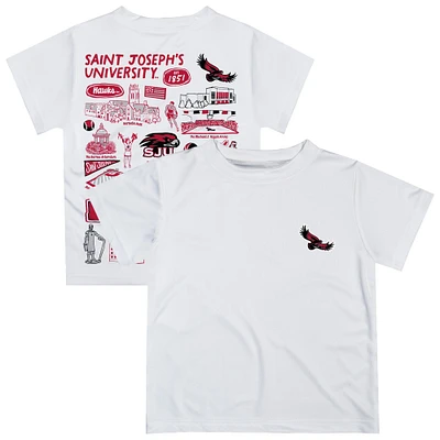 Youth Vive La Fete  White Saint Joseph's Hawks Impressions Artwork T-Shirt