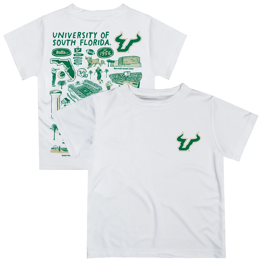 Youth Vive La Fete White South Florida Bulls Impressions Artwork T-Shirt