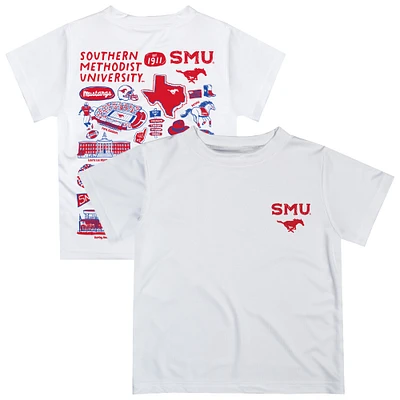 Youth Vive La Fete  White SMU Mustangs Impressions Artwork T-Shirt