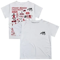 Youth Vive La Fete  White Stony Brook Seawolves Impressions Artwork T-Shirt