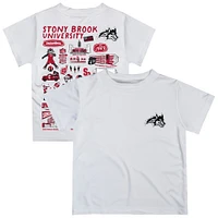 Youth Vive La Fete  White Stony Brook Seawolves Impressions Artwork T-Shirt