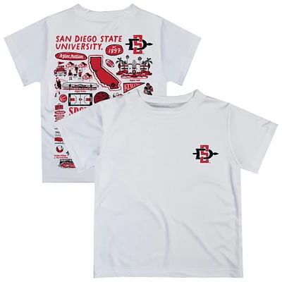 Youth Vive La Fete  White San Diego State Aztecs Impressions Artwork T-Shirt