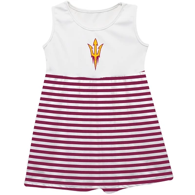 Girls Infant Vive La Fete  Maroon Arizona State Sun Devils Striped Tank Top Dress