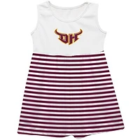 Girls Infant Vive La Fete  Maroon Cal State Dominguez Hills Toros Striped Tank Top Dress