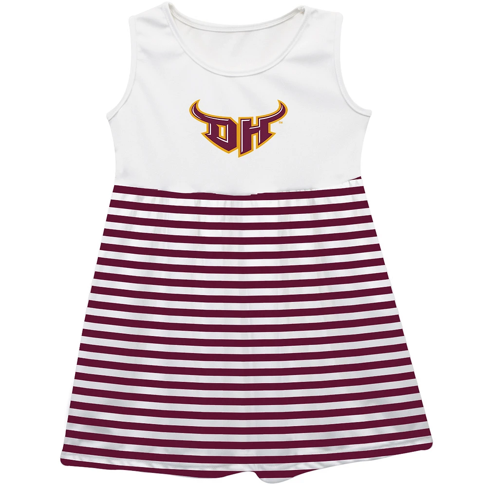 Girls Infant Vive La Fete Maroon Cal State Dominguez Hills Toros Striped Tank Top Dress