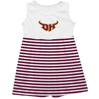 Girls Infant Vive La Fete  Maroon Cal State Dominguez Hills Toros Striped Tank Top Dress