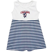 Girls Infant Vive La Fete  Blue Columbus State Cougars Striped Tank Top Dress