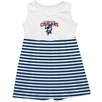 Girls Infant Vive La Fete  Blue Columbus State Cougars Striped Tank Top Dress