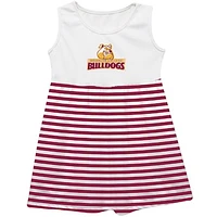 Girls Infant Vive La Fete  Maroon Brooklyn College Bulldogs Striped Tank Top Dress