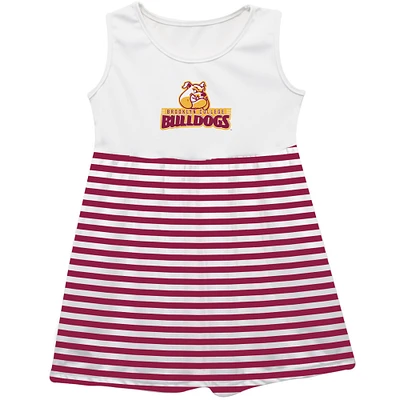Girls Infant Vive La Fete  Maroon Brooklyn College Bulldogs Striped Tank Top Dress