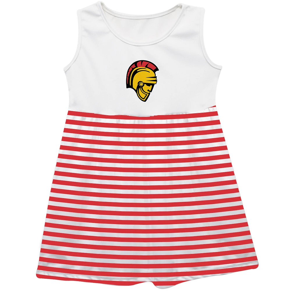Girls Infant Vive La Fete Red Cal State Stanislaus Warriors Striped Tank Top Dress