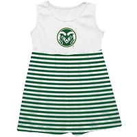 Girls Infant Vive La Fete  Green Colorado State Rams Striped Tank Top Dress