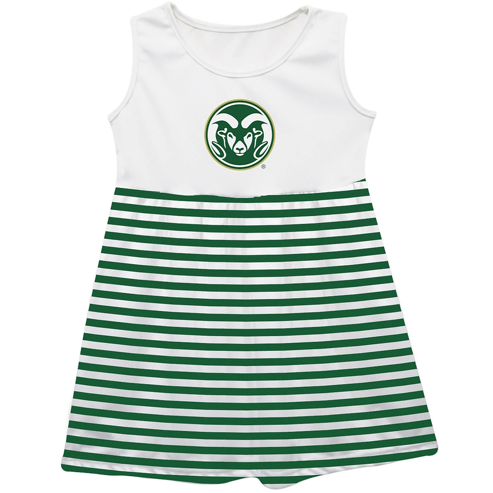 Girls Infant Vive La Fete Green Colorado State Rams Striped Tank Top Dress
