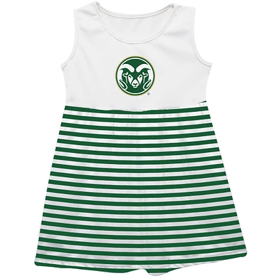 Girls Infant Vive La Fete  Green Colorado State Rams Striped Tank Top Dress