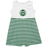 Girls Infant Vive La Fete  Green Colorado State Rams Striped Tank Top Dress
