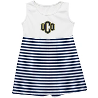 Girls Infant Vive La Fete  Navy Central Oklahoma Bronchos Striped Tank Top Dress